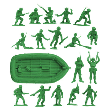 Bmc Marx Plastic Army Men Us Soldiers - Green 31Pc Ww2 Figures - Made In Usa