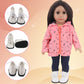 MSYO Doll Shoes for 18 Inch Dolls-High-Top Ankle Boots with Lace-Up Closure,Durable PU Leather Baby Doll Shoes for Girl Boy Doll