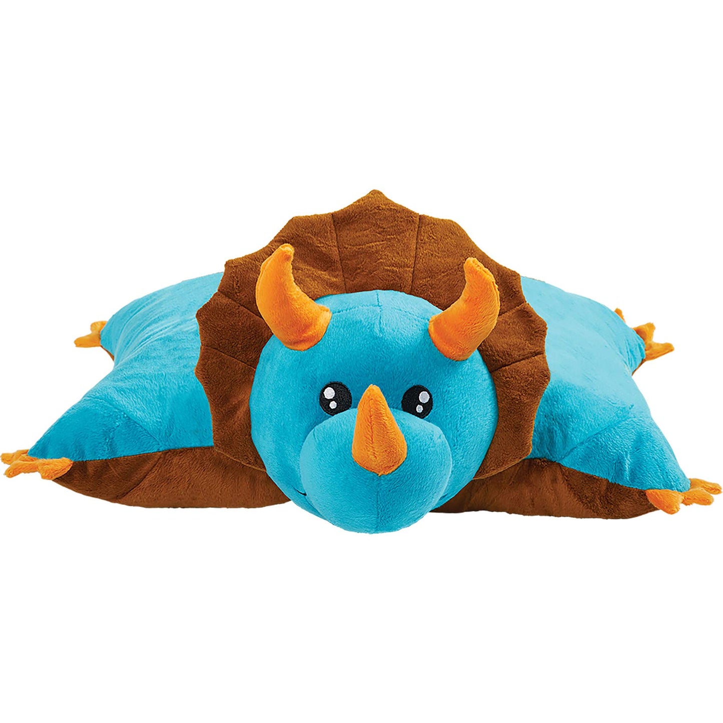 Pillow Pets Blue Triceratops 18 Stuffed Animal Plush Toy - Soft Dinosaur Toy for Kids, 1 Count