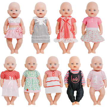 Sotogo 9 Sets Doll Clothes Outfits For 14 To 17 Inch New Born Baby Doll, 15 Inch Baby Doll And American 18 Inch Doll Clothes And