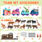 Blf Fun Train Set For Toddlers, Electric Train Toys With Light, Music And Animals, Toddler Magnetic Train Track Playset 3-5, Bir
