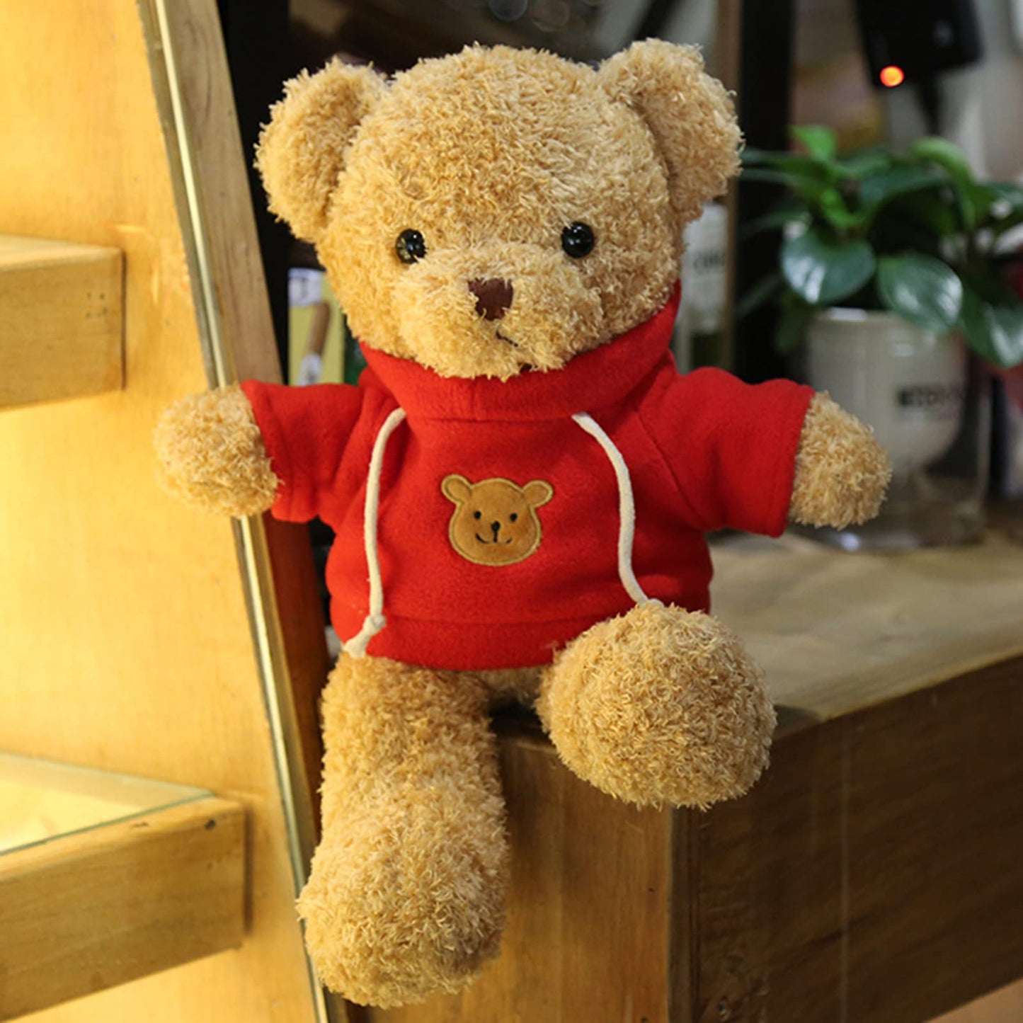 Bsvome 11.8 Inches Teddy Bear Stuffed Animals Soft Plush Cute Teddy Bear With Hoodie Doll For Boys Girls (Red)