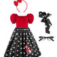 GRIVOS 1950s Polka Dot Poodle Skirt Costume Poodle Skirts For Girls 50s Outfit For Girls With Scarf Headband Glasses