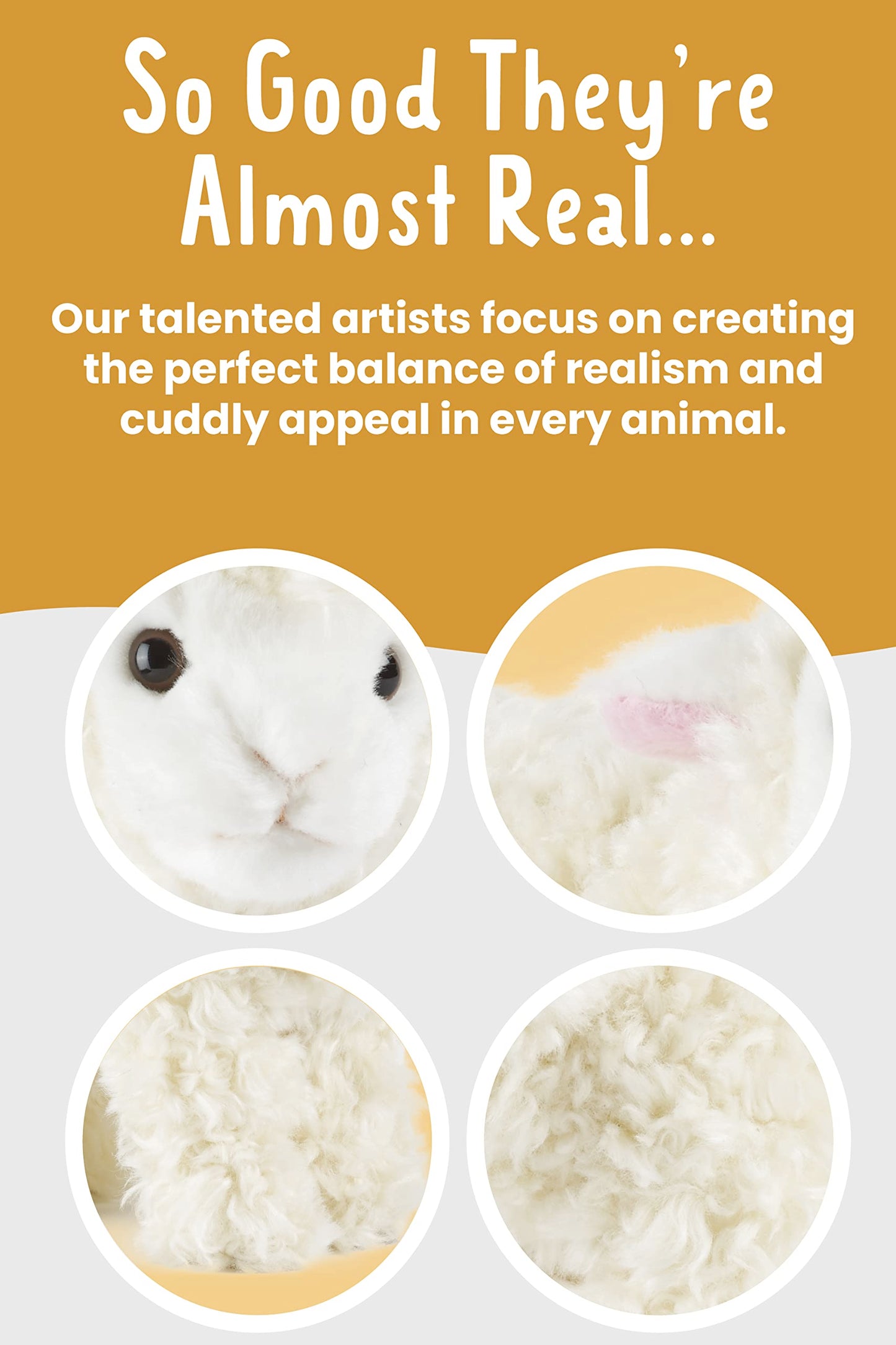 Living Nature Small Lamb Stuffed Animal | Fluffy Farm Animal | Soft Toy Gift For Kids | 6 Inches