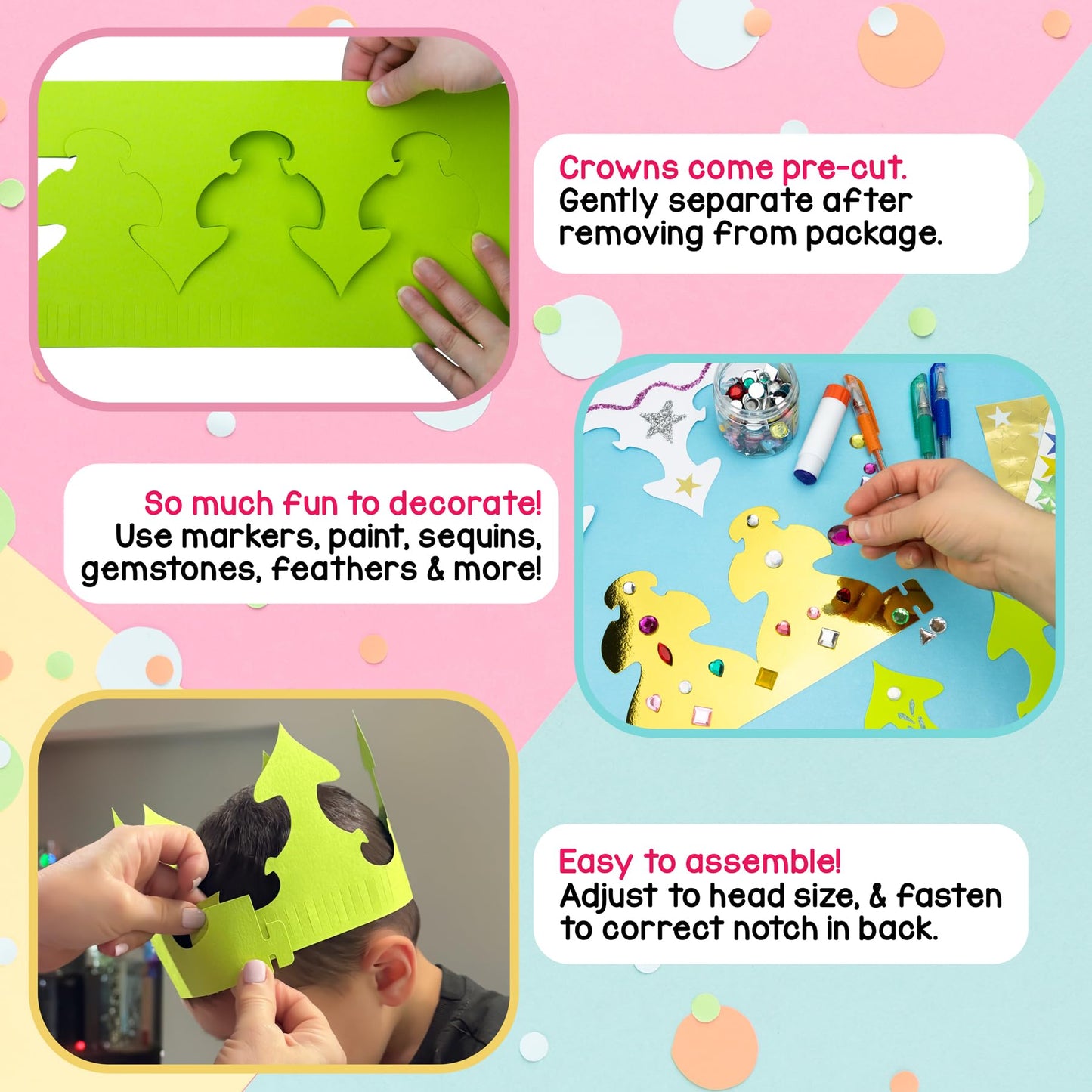 Hygloss Products, Inc Gold Bright Tag Crowns, Pack of 24, 24 Pieces, Count