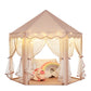 Monobeach Princess Play Tent for Girls: Brown Large Kids Castle Playhouse with Mesh Curtains & Star Lights - Indoor Outdoor Pret