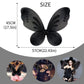 Nenmatte Fairy Girls Wings,Fairy Butterflyl Wings For Halloween Costume,Birthday Dress Up Party Favor (Black)