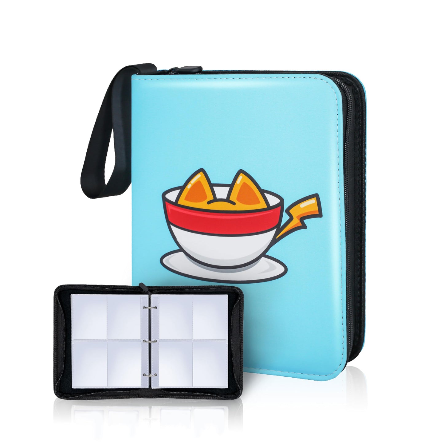 Card Binder, 4Pocket Trading Card Album, 400Pocket Double Sided Display Card Binder, Expandable, 3-Ring Zipper Sports Book Is Gi