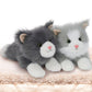 Tezituor 17inches Cute Cat Stuffed Animals  2 Pcs Realistic Stuffed Kitten Cat Plush Toy Gift for Christmas Birthday Girl Boy (Blue & Gray)