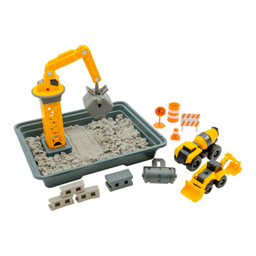 CAT Dig N' Build Concrete Playset - 12 oz Compound in Yellow Storage Container, Ideal Construction Toys for Kids