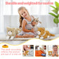 Tezituor 17" Realistic Cat Plush Toy Set, Long-Hair Stuffed Animals, Orange & Golden, Ideal Birthday Gift for Kids