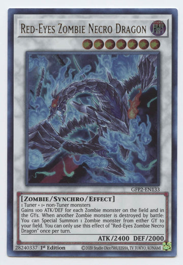 Red-Eyes Zombie Necro Dragon - Gfp2-En133 - Ultra Rare - 1St Edition