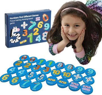 Shinetoy Entertain Kids Memory Game For Kids,28Pcs Find Number Wooden Flash Cards For Toddlers Memory Matching,Educational Numbe