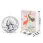 Yellow Mountain Imports American Mahjong Set with Wooden Case, Koi Fish Design, 19.9x12.4x3.3 inches, Multi-colored, Model US-AF021-B