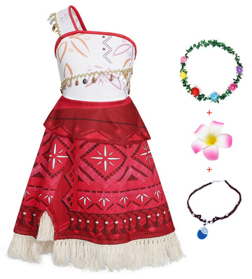 Cotrio Princess Dress Up For Girls Ocean Adventure Costumes With Necklace Birthday Party Outfit Christmas Gift Playwear Dresses