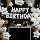 Toniful 35Pcs Silver Happy Birthday Decorations 16 Inch Happy Birthday Balloon Banner With Star Balloons Mylar Foil Birthday Par