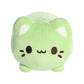 Aurora® Enchanting Tasty Peach® Green Tea Meowchi Stuffed Animal - Bright & Colorful Design - Showpiece Plush - Green 7 Inches