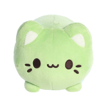 Aurora® Enchanting Tasty Peach® Green Tea Meowchi Stuffed Animal - Bright & Colorful Design - Showpiece Plush - Green 7 Inches