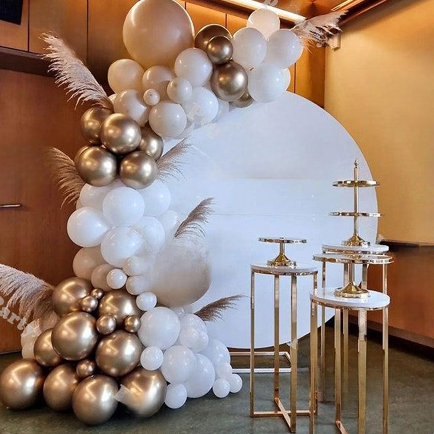 Boho Balloon Arch Beige Balloon Garland Kit, 113 Packs Neutral White Sand Balloon Nude Cream Peach Balloon And Metallic Champagn