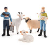 LC JoyCre 5 PCS Farm Animals Goats Figures Realistic Sheep Figurines Farm Animal Toys Farmer Lamb Model Set Farm Animals for Tod