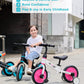 Ubravoo Trike To Bike Riding Tricycles For Boys Girls 2-5, Fit 'N Joy Kids Balance Bike With Pedals & Training Wheels Options, 4-In-1 Starter Toddler Training Bicycle (Blue-Black)