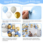 125 Pcs Blue And White Balloon Arch Kit, Light Baby Blue Balloon Garland Kit With Metallic Gold Balloons Nude White Latex Matte