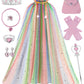 Sabbenia Princess Cape Set For Little Girl Dress Up,11Pcs Princess Cape Cosplay Christmas Halloween Birthday Gift 3-8Y (Rainbow)