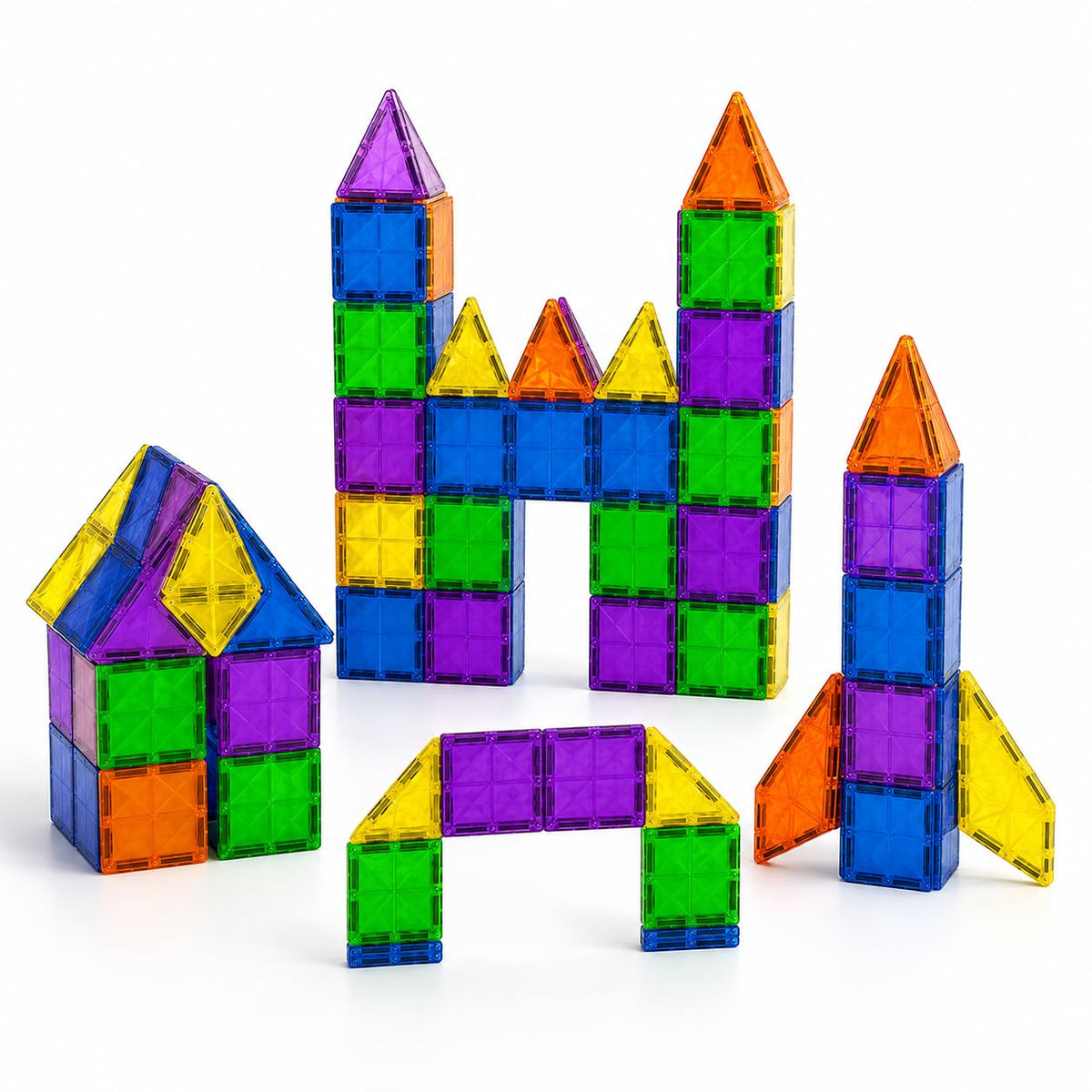 Magnetic Tiles Building Set for Kids, Multicolour, 3D Construction (28)