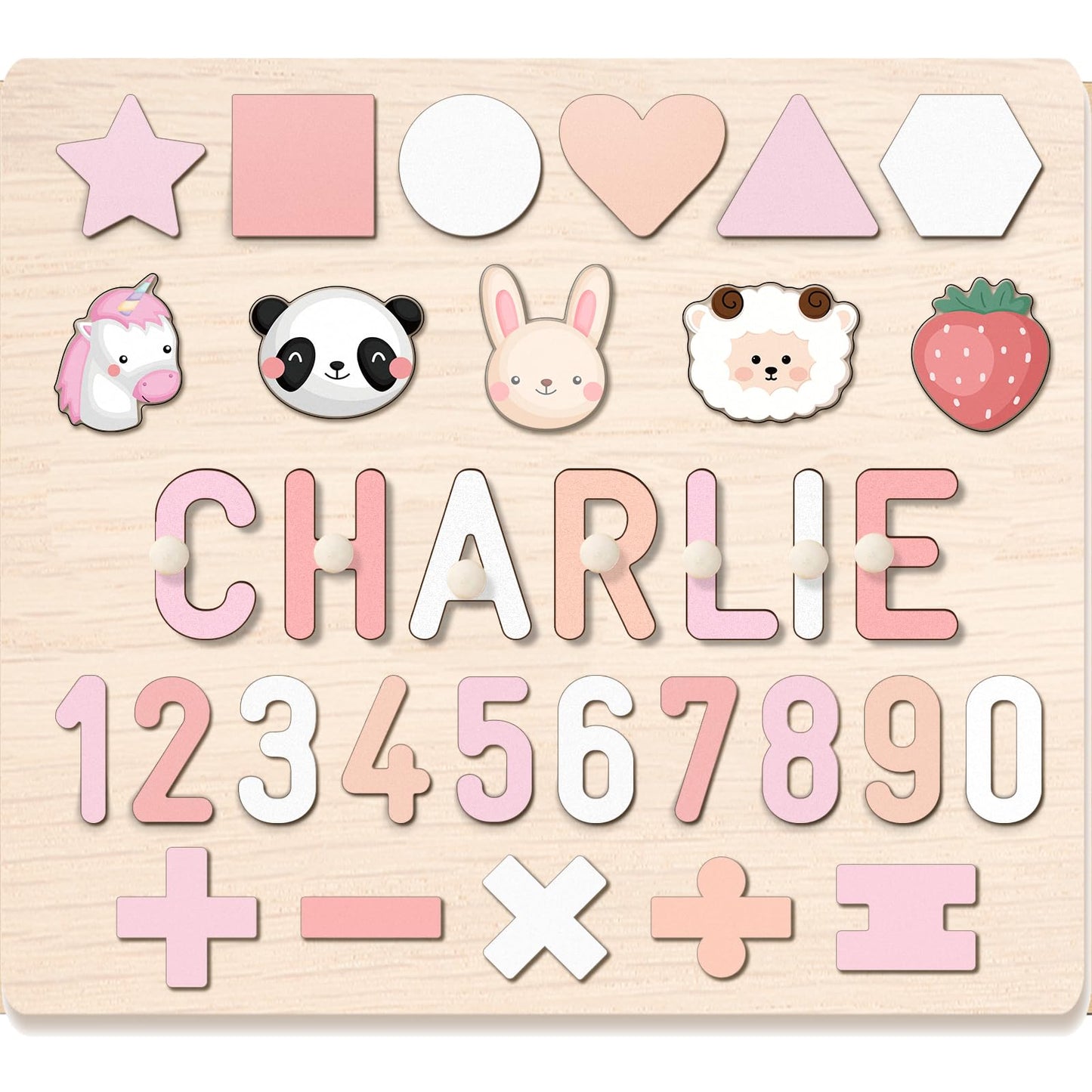 Custom Name Puzzle For Kids Personalized Wooden Puzzles For Toddlers 1-3 Engraved Text On Back, Personalized Baptism Gifts For G