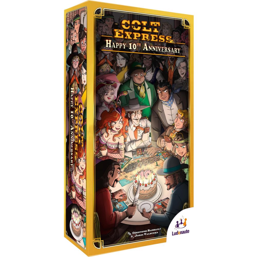 Ludonaute: Colt Express: Happy 10Th Anniversary Promo Box - Expansion, Upgraded Components, Family Strategy Board Game, Ages 10+