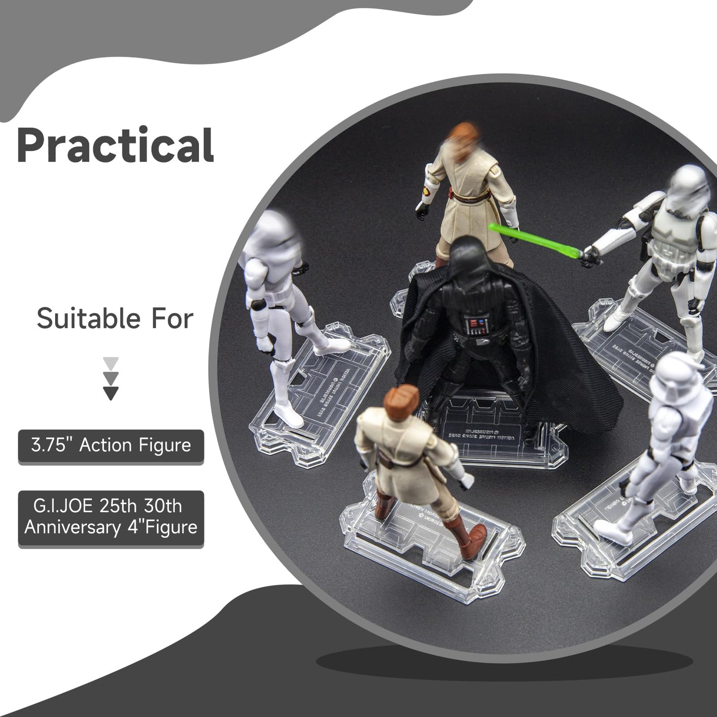 Nc Ebco 30 Pieces Action Figure Display Stands Clear Doll Model Support Stand For 3 75 Inch Action Figures  Transparent Action F