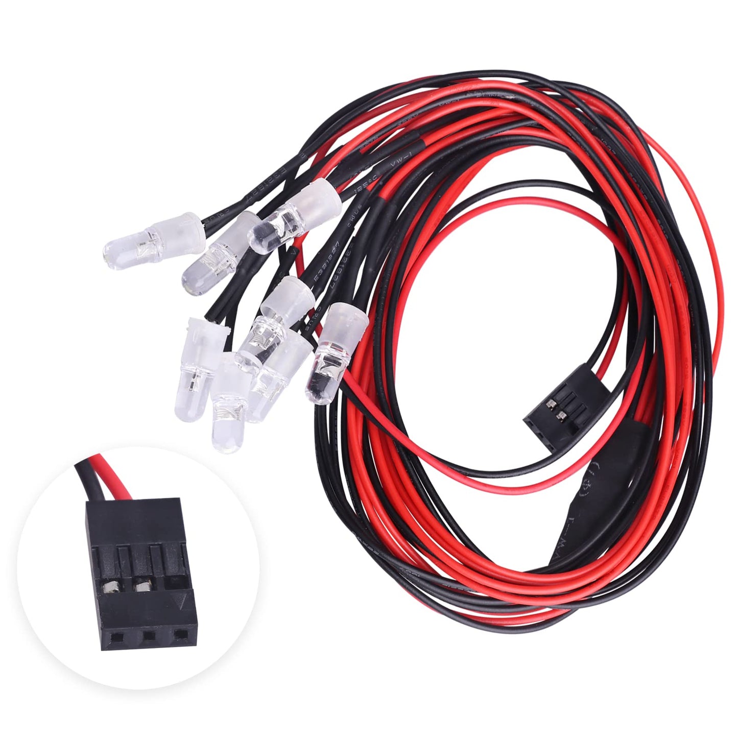 FriHobby 8 LEDs 5 mm LED Light Headlights Taillight Kit Accessories Compatible with Traxxas Arrma Redcat HSP Tamiya Axial SCX10