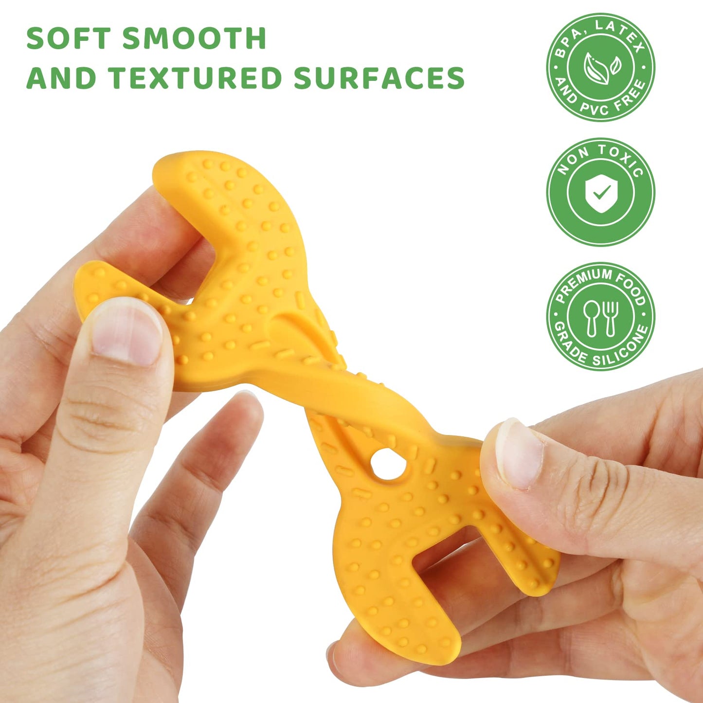 Fu Store 4 Pack Soft Silicone Teething Toys for Toddlers Infant Hammer Spanner Wrench Pliers Tools Shape Baby Teethers Relief So