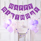 Waenerec Purple Happy Birthday Banner Sign Happy Birthday Bunting Banner Garland For Kids Girl Woman Birthday Tea Party Decorations Bunting Flag Birthday Party Supplies