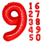 40 Inch Giant Red Number 9 Balloon, Helium Mylar Foil Number Balloons For Birthday Party, 9Th Birthday Decorations For Kids, Ann