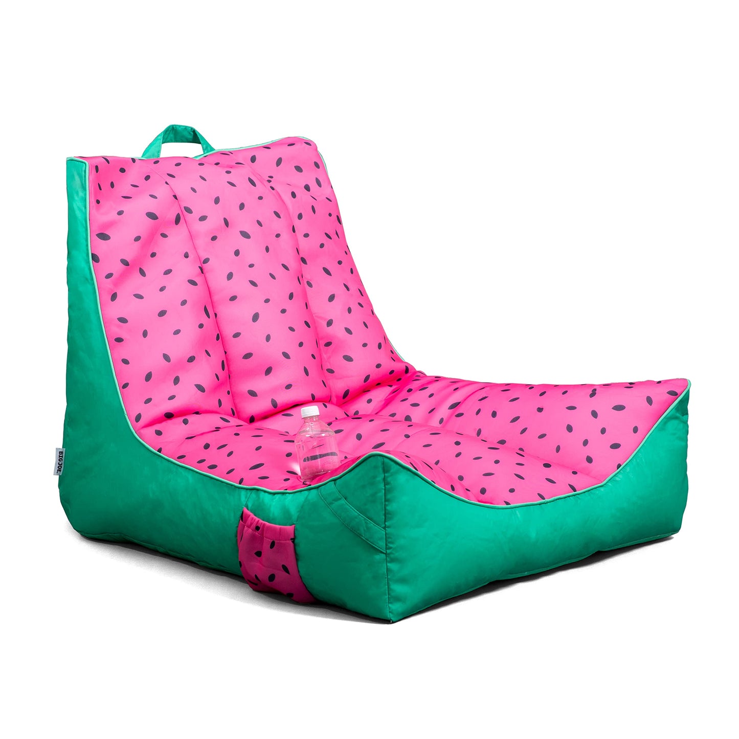 Big Joe Captain'S Float No Inflation Needed Pool Lounger With Drink Holder, Summer Melon Double Sided Mesh, Quick Draining Fabric, 3 Feet