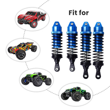 Hobbyfire Shocks Aluminum Threaded Absorber Damper Upgrades Parts Accessories for 1/10 Traxxas Rustler 4X4 VXL Stampede 4X4 Hoss