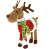 Reindeer Plush 12'' Christmas Pet Stuffed Doll - Cute Pet Deer Rudolph Toy With Coat And Scarf, Animal Decorations, Great Gifts 