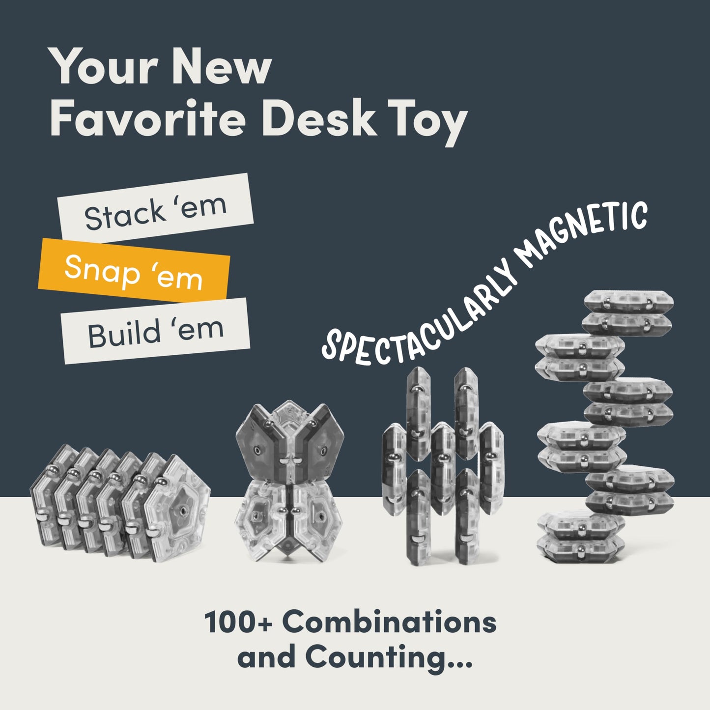 Speks Geode Magnetic Fidget Toy | Sensory Desk Toy for mature-themeds & Teens 14+ | Stress Relief Gift | Sphere  Slate