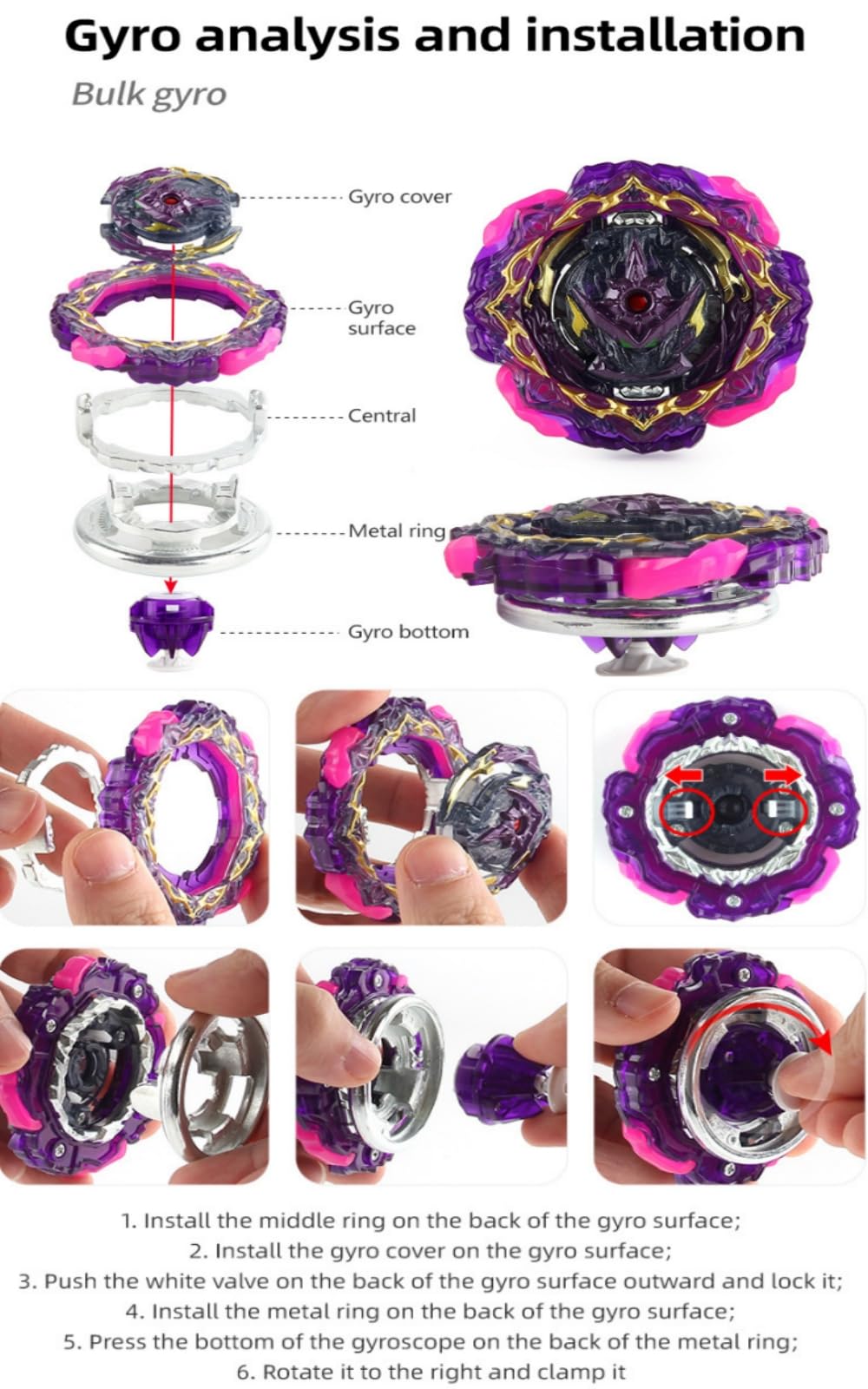 RQFDZM Gyro Toy Set - Burst Blade Game for Kids - Plastic - Birthday Party Gift