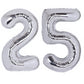 40 Inch Number 25 Balloon Silver Jumbo Giant Big Large Number 25 Foil Mylar Silver Balloons 52Th Birthday Party Anniversary Deco