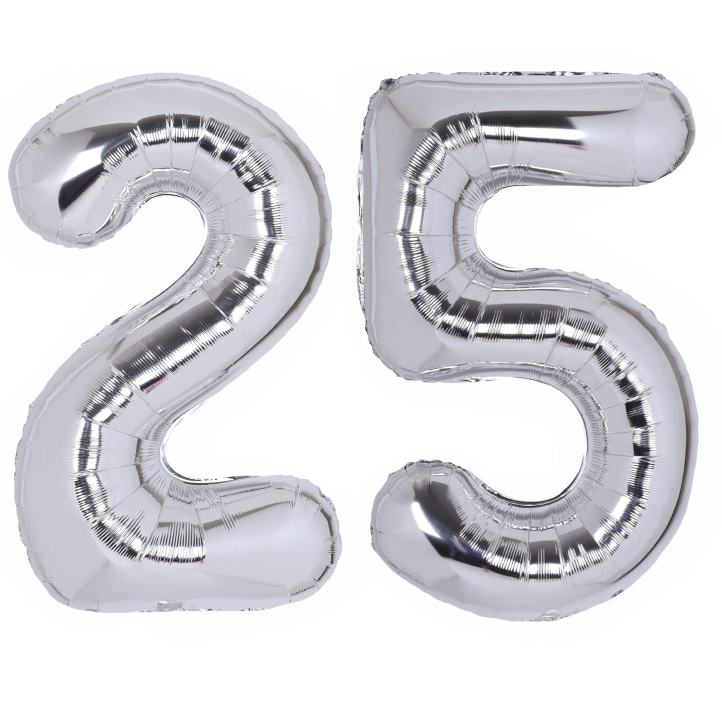 40 Inch Number 25 Balloon Silver Jumbo Giant Big Large Number 25 Foil Mylar Silver Balloons 52Th Birthday Party Anniversary Deco