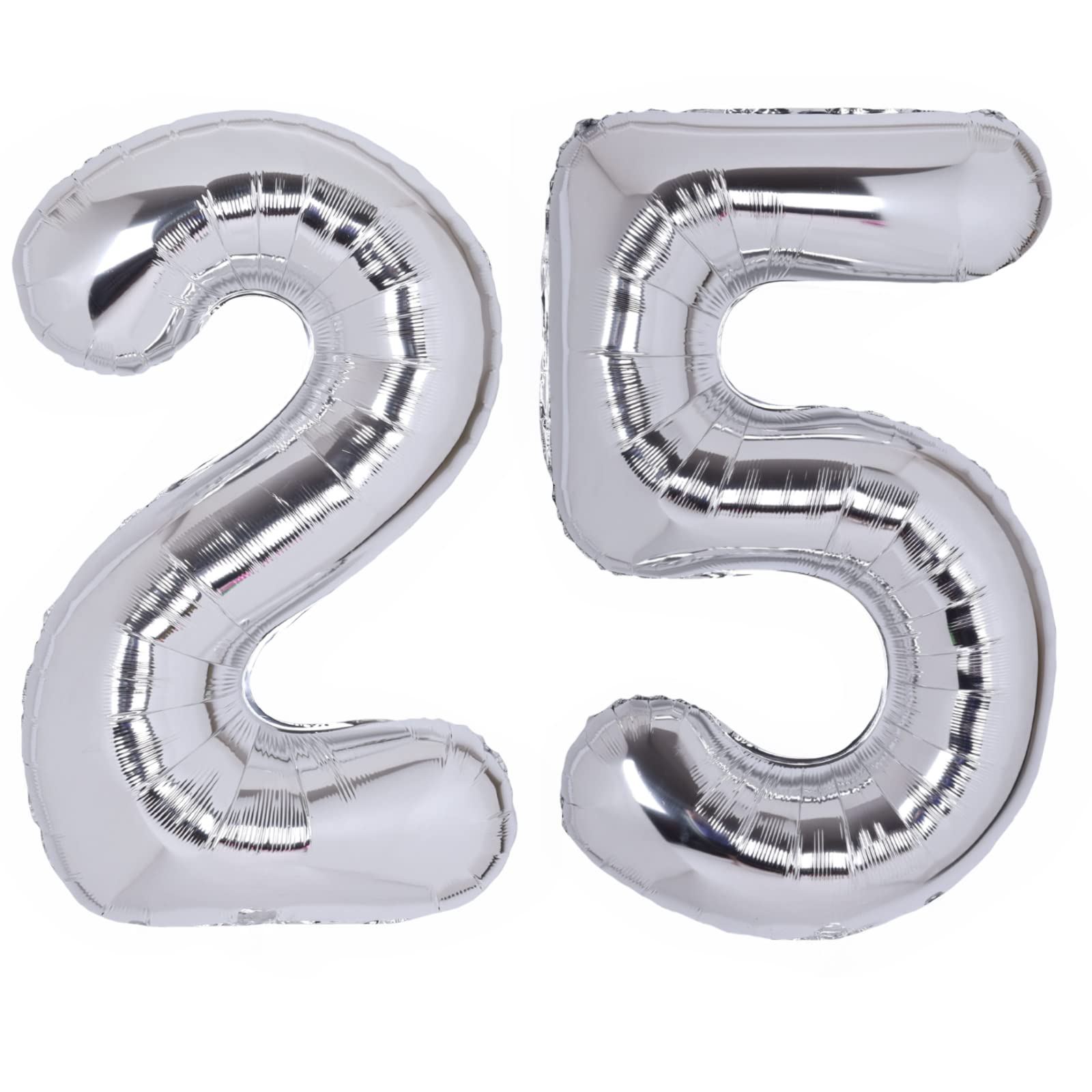 40 Inch Number 25 Balloon Silver Jumbo Giant Big Large Number 25 Foil Mylar Silver Balloons 52Th Birthday Party Anniversary Deco