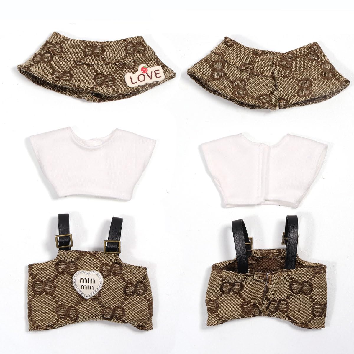 AICase for Labubu Clothes Designer/for Labubu Outfits Clothes Set for 17cm Lububu Doll 3 Piece Set Hat Clothing for LA BUBU  Boys and Girls Stylish Adorable Dolls Clothes Accessories (No Doll)_13