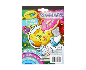 Crayola Sticker Activity & Coloring Pad, Cosmic Cats, 25 Cat Coloring Pages & 4 Sticker Sheets, Gift For Kids