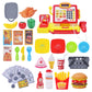 Fs Pretend Play Cash Register Toy With True Barcode Scanner & Calculator, Microphone, Play Food, Supermarket Cashier, Great Pre-