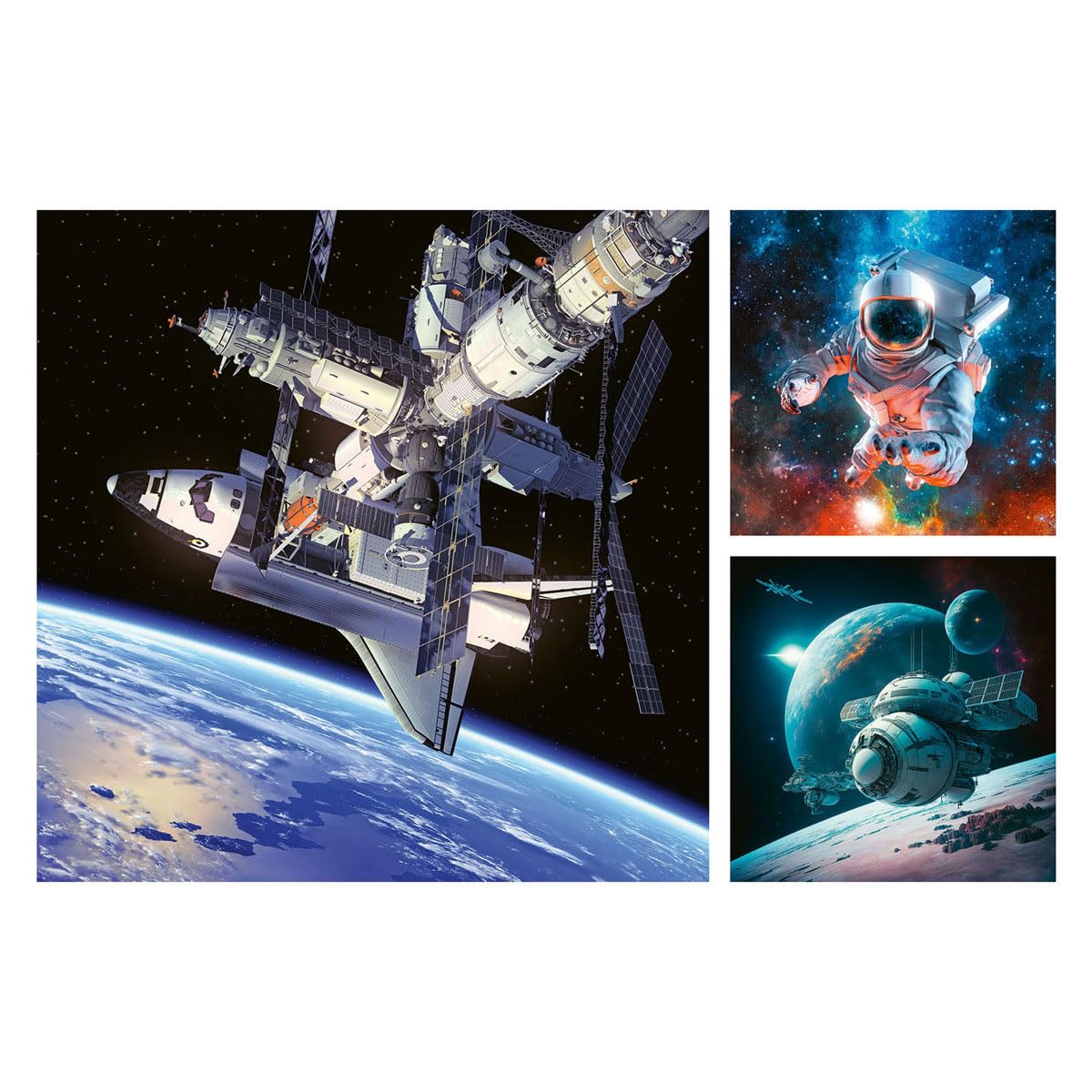 Ravensburger - Puzzle Space Adventures, Astronaut, Space Rockets, Children'S Puzzle, 3 Puzzles Of 49 Pieces, Puzzle For Children +5 Years, Puzzle Size 21X21Cm, 12000860