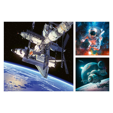 Ravensburger - Puzzle Space Adventures, Astronaut, Space Rockets, Children'S Puzzle, 3 Puzzles Of 49 Pieces, Puzzle For Children +5 Years, Puzzle Size 21X21Cm, 12000860