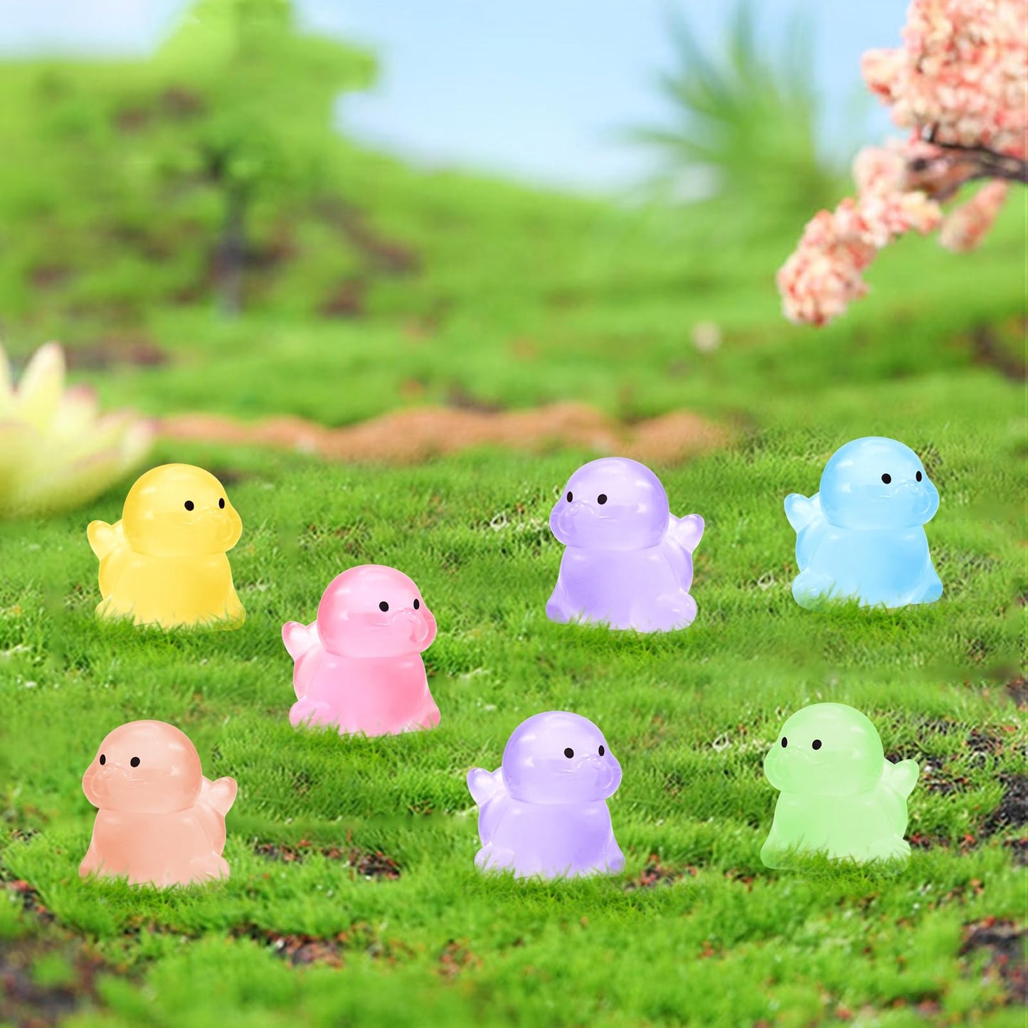 24 Pieces Mini Ocean Resin Animals Tiny Sea Lion Figurines Luminous Mini Animals Marine Tiny Sea Animals For Dollhouse Aquarium