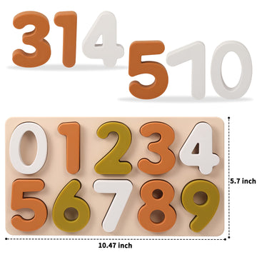 Toyhdayo Toddlers Number Silicone Puzzle Montessori Learning Number Toy Board For Baby & Toddler Puzzles Toys Toddler Gifts